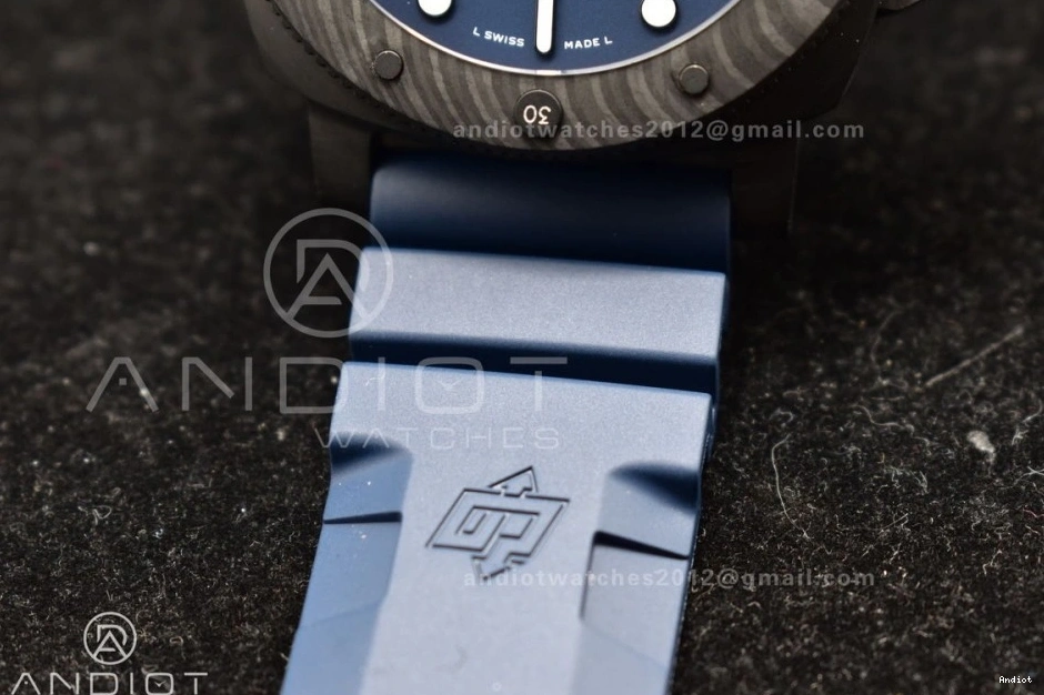 Blue Blue SBF Dial P900 Rubber Best on Carbotech W Strap 1:1 Edition PAM1232 0406